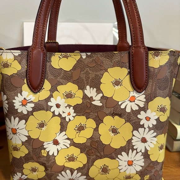 Coach Brown and Yellow Floral Tote - Picture 9 of 12